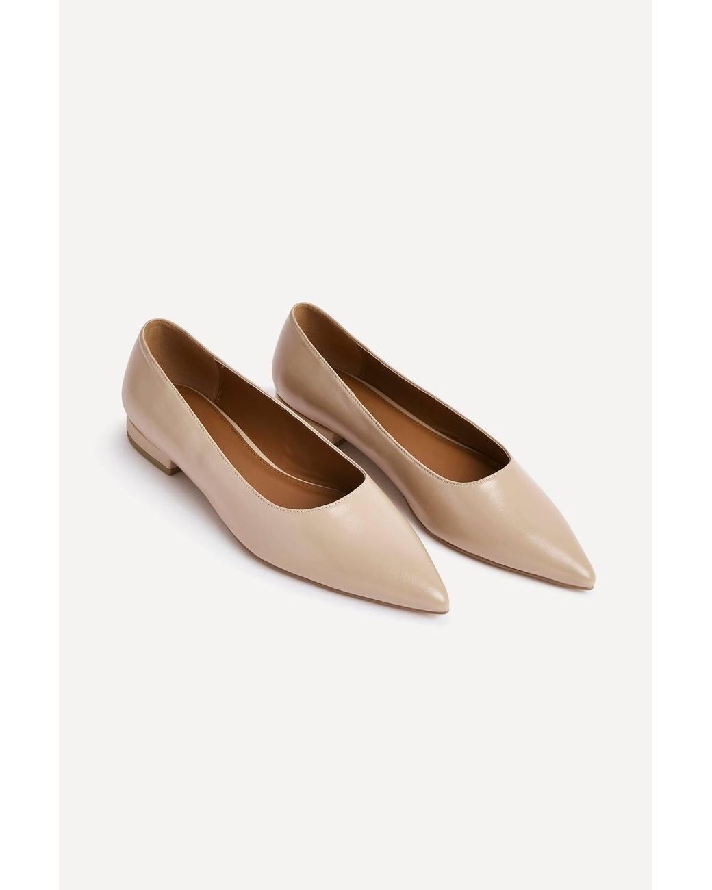 Linzi Natural Compete Wide Fit Nude Faux Leather Pumps