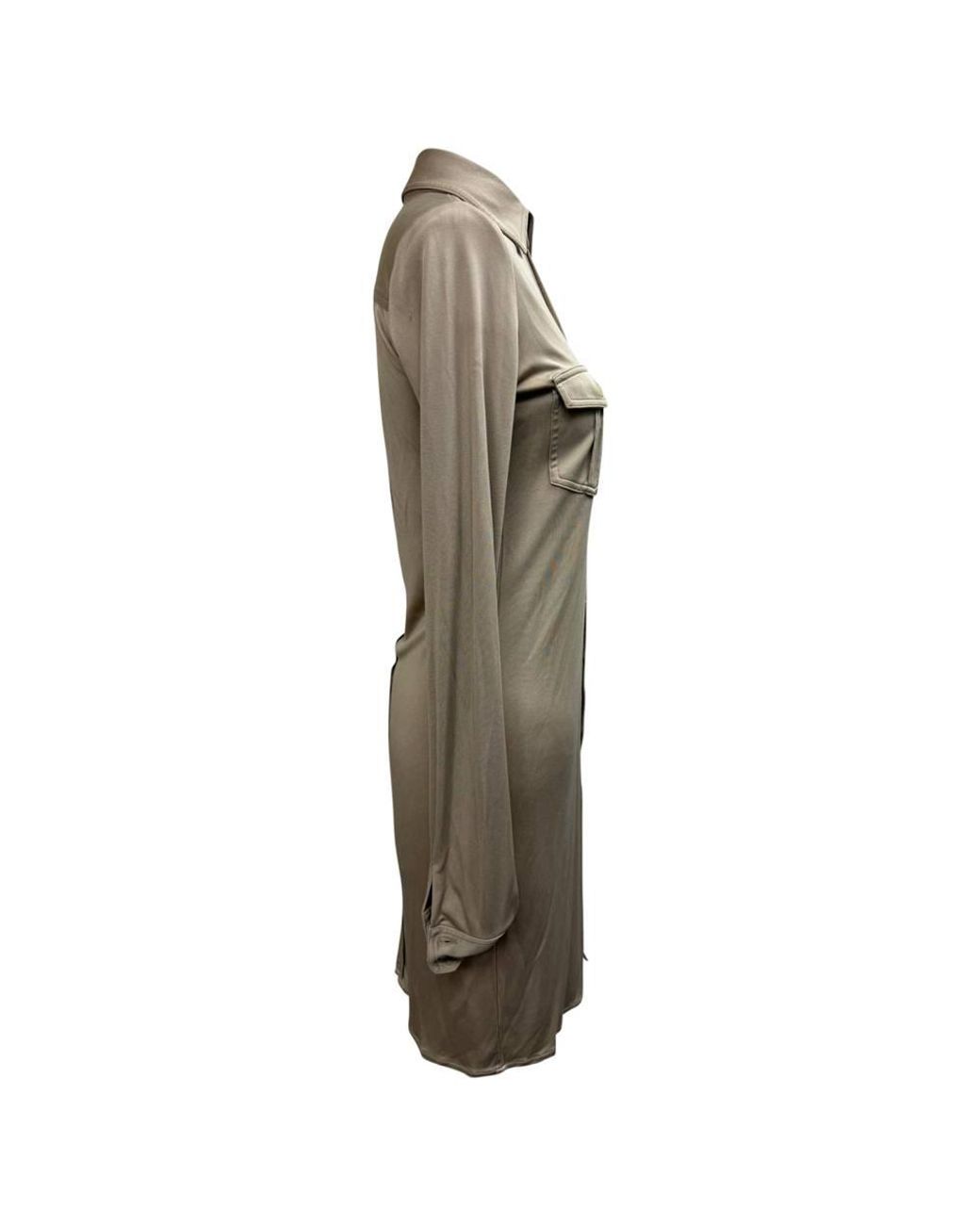 Balenciaga Brown Preloved Button-Down Midi Shirt Dress
