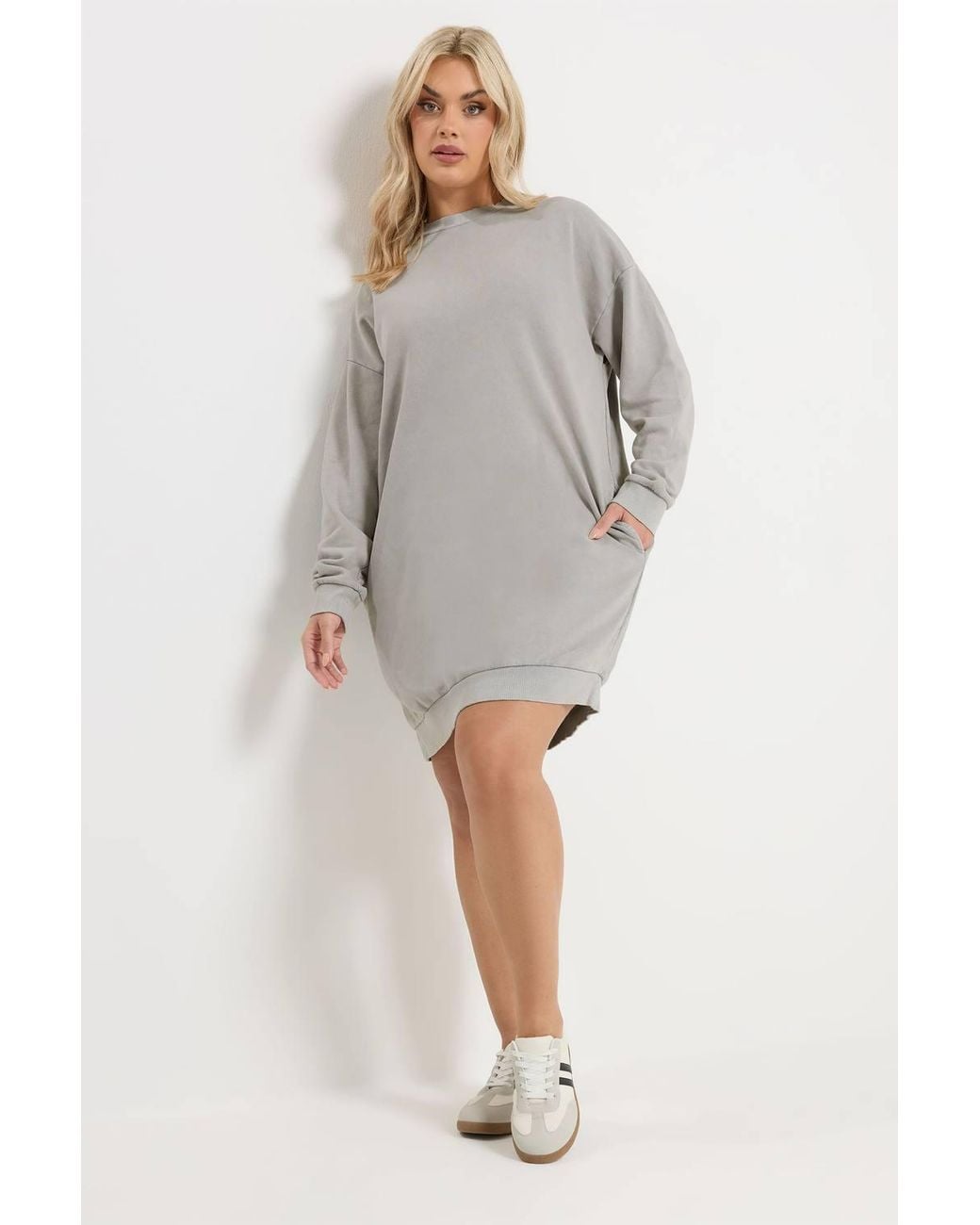 Yours Gray Soft Touch Jumper Dress