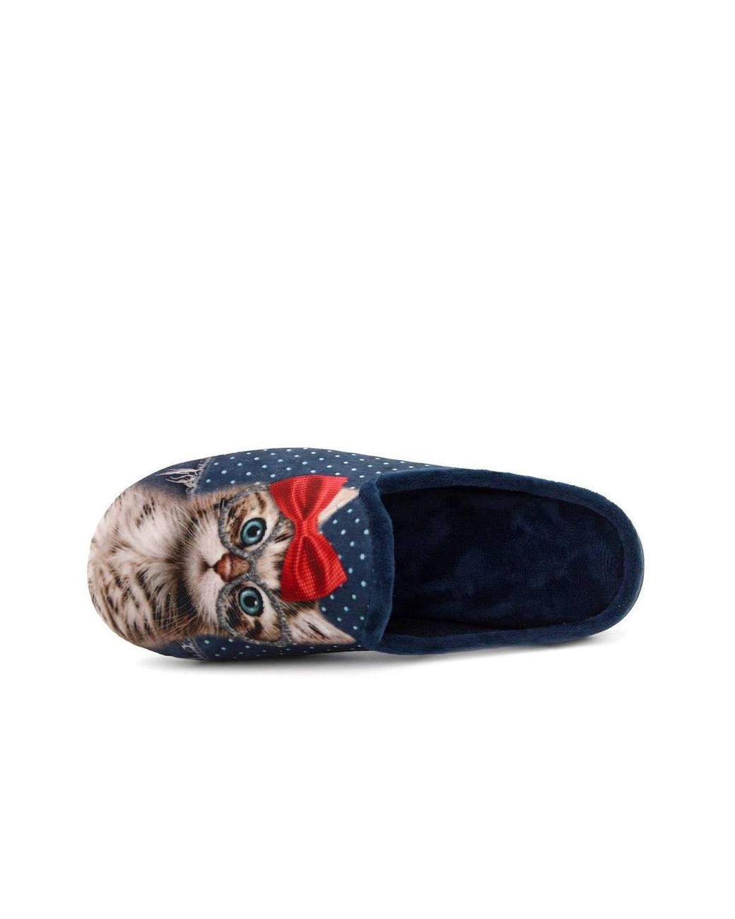 Pavers Blue Cat Print Luxury Mule Slippers