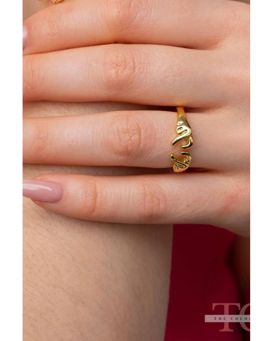 The Colourful Aura Metallic 925 Hand Heart Couple Love Adjustable Stackable Ring