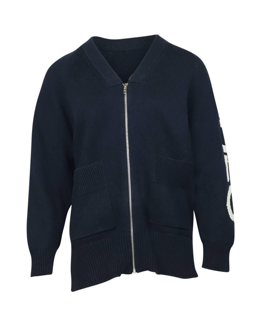 KENZO Blue Preloved Knit Zip Long Cardigan
