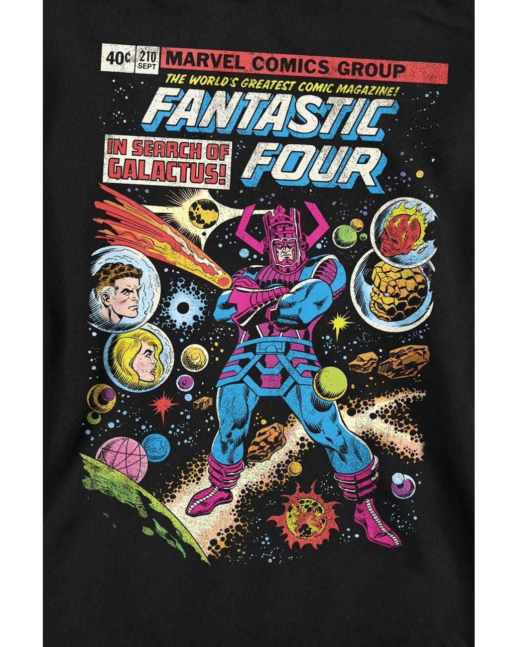 Marvel Black Fantastic Four Retro Search Of Galactus Sweatshirt