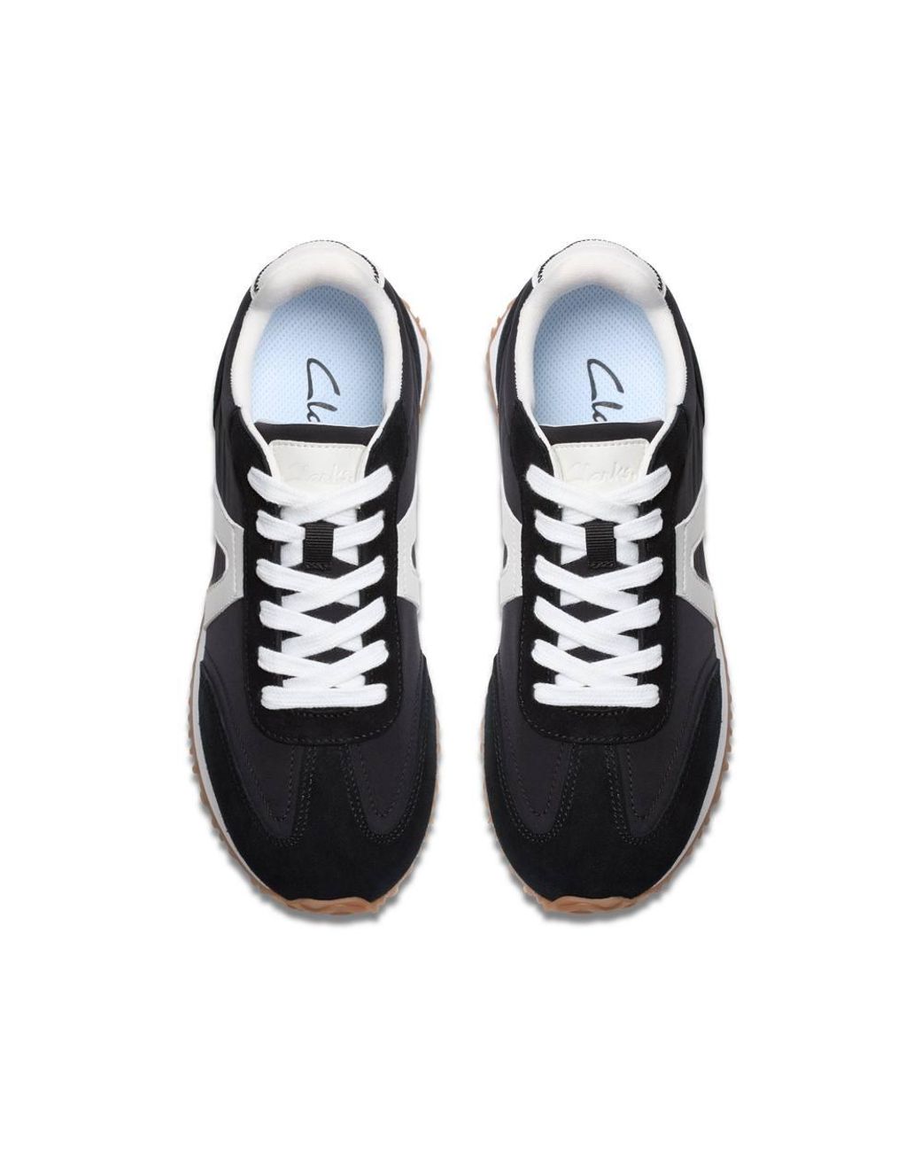 Clarks Black Calo Run Combination Trainers, Lace Up