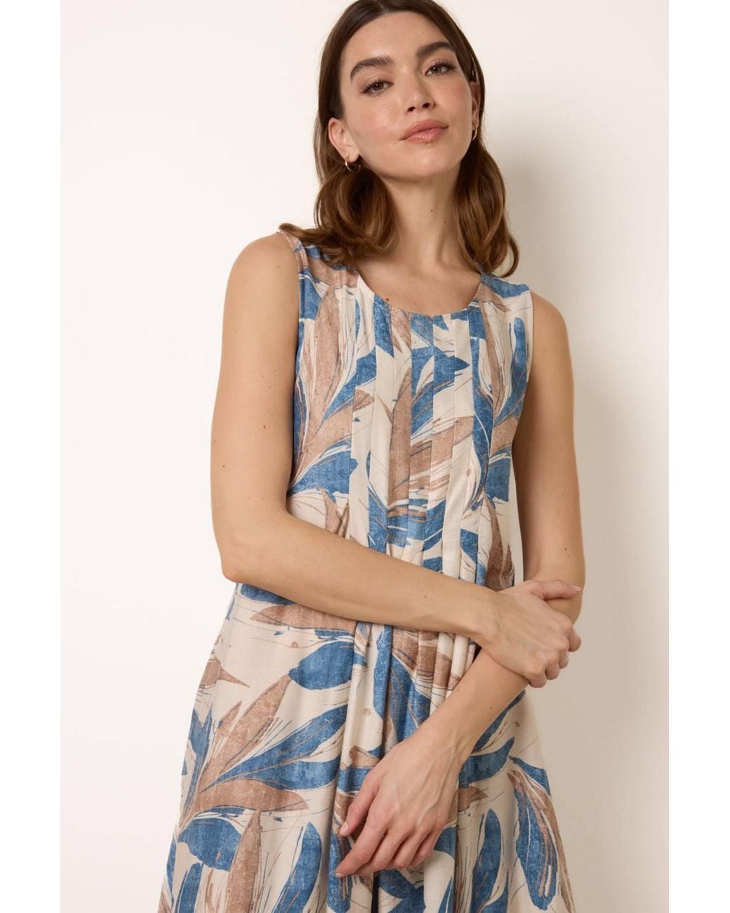 Blue Vanilla Blue Elasticated Waist Sleeveless Round Neck Maxi Dress