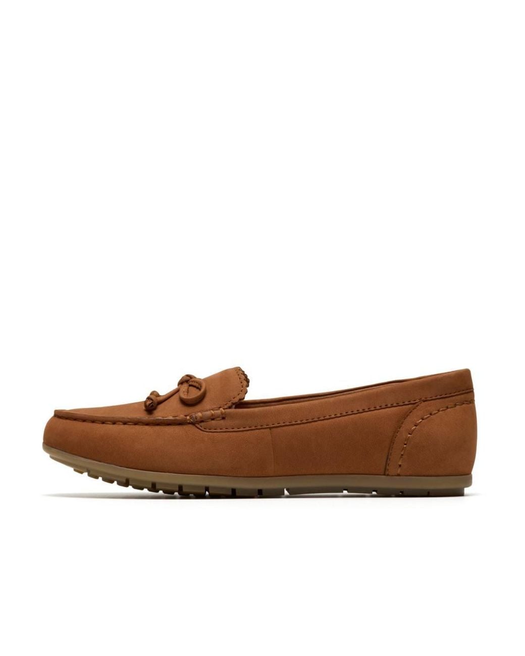 Clarks Brown Elliotte Sail Tan Nubuck Loafers, Slip Ons, Moccasins