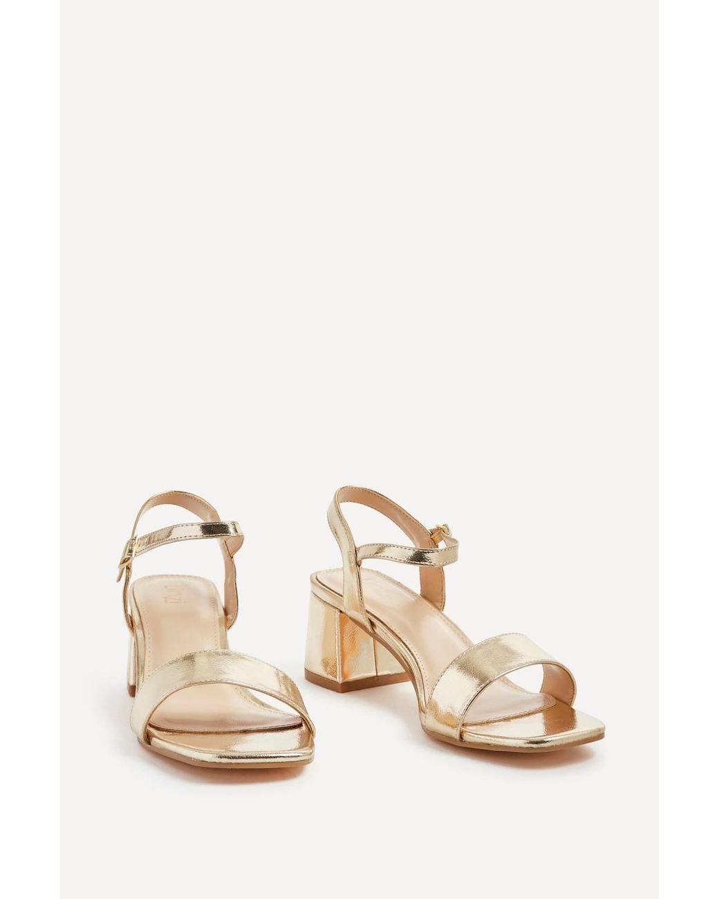 Linzi Natural Darcie Faux Leather Heeled Sandals