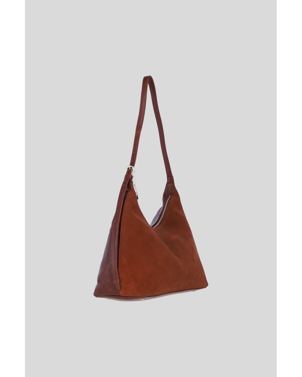 Ashwood Leather White Genuine Leather & Suede Shoulder Bag With Adjustable Strap