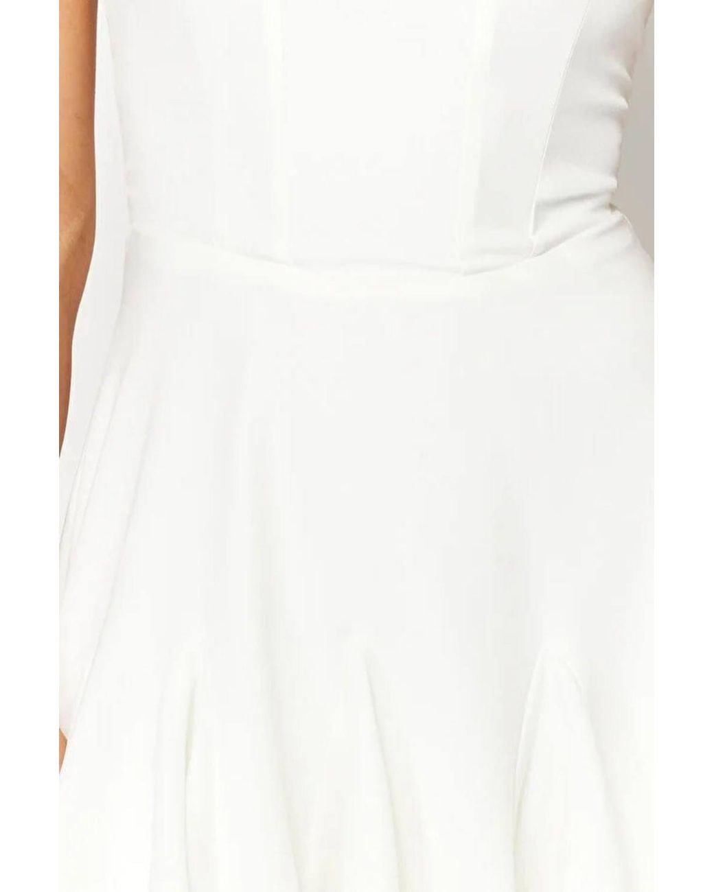 WOVCOR White Square Neck Fit Mini Dress