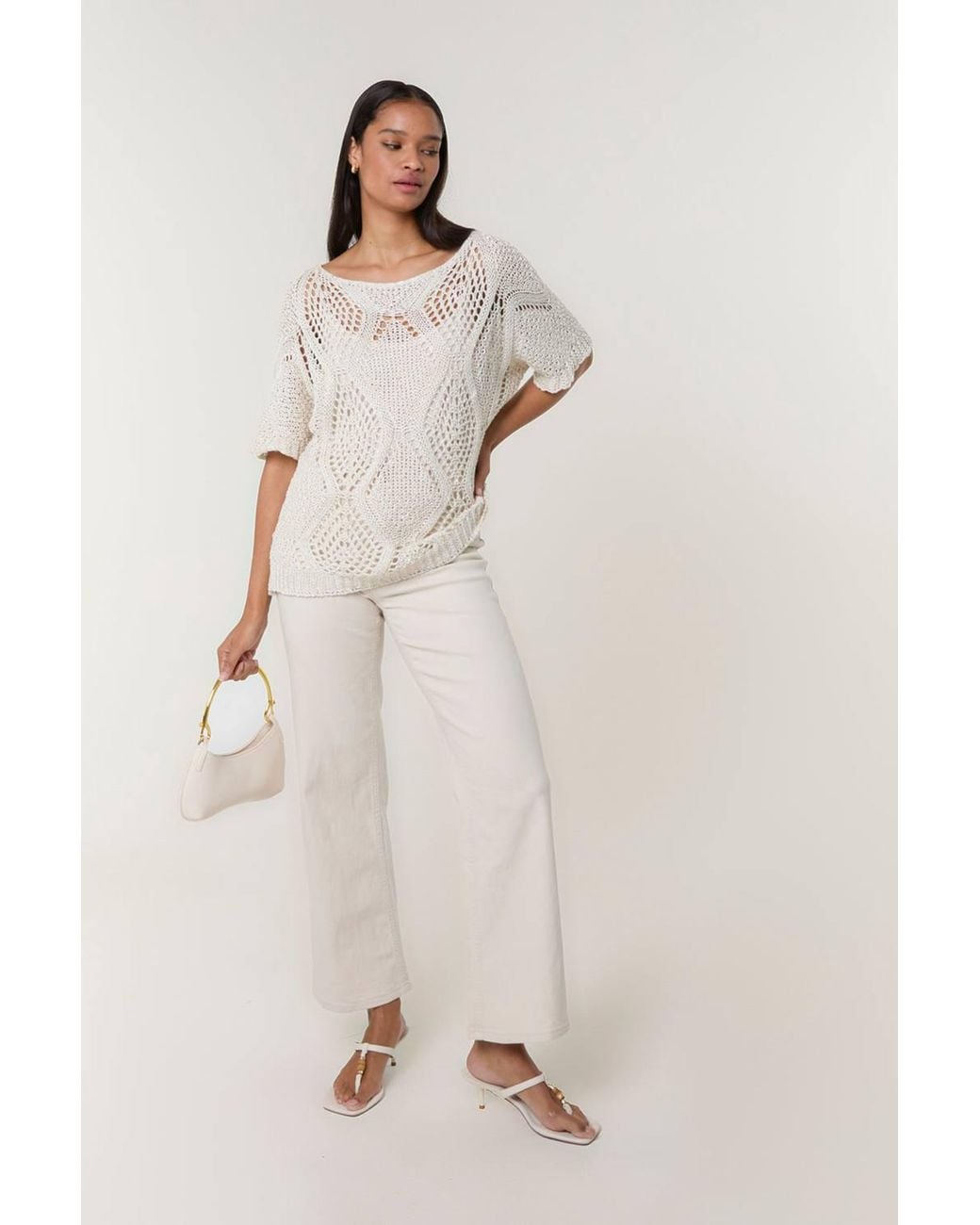 Blue Vanilla Natural Short Sleeve Round Neck Top