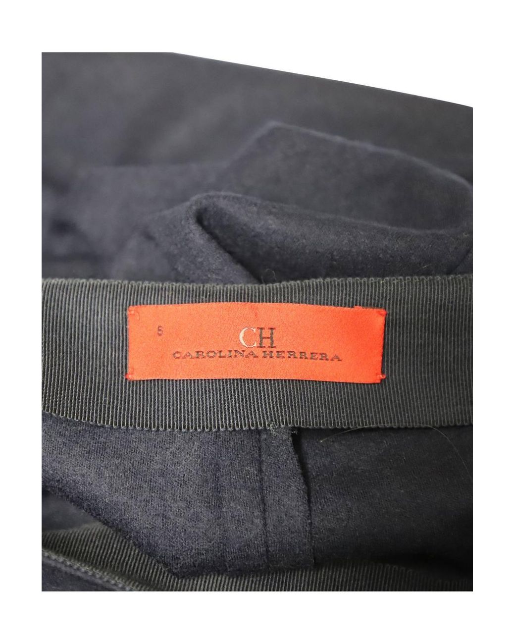 Carolina Herrera Blue Preloved Pencil Midi Skirt Wool