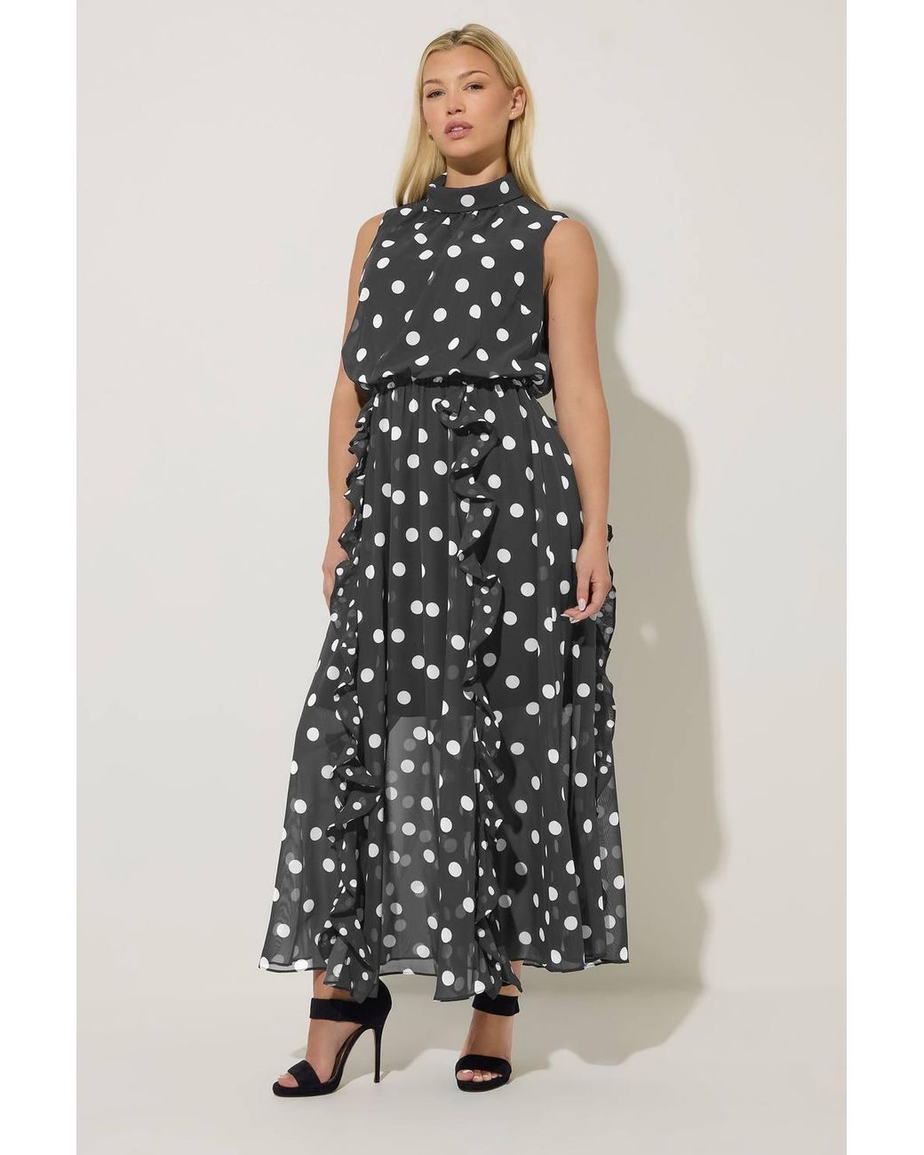 Star by Julien MacDonald Black Polka Dot Maxi Dress
