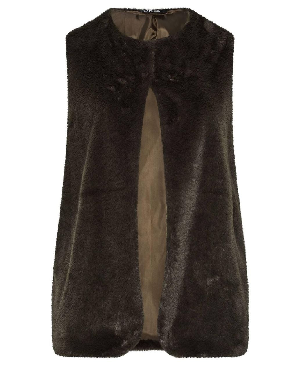 Yours Black Faux Fur Gilet Jacket