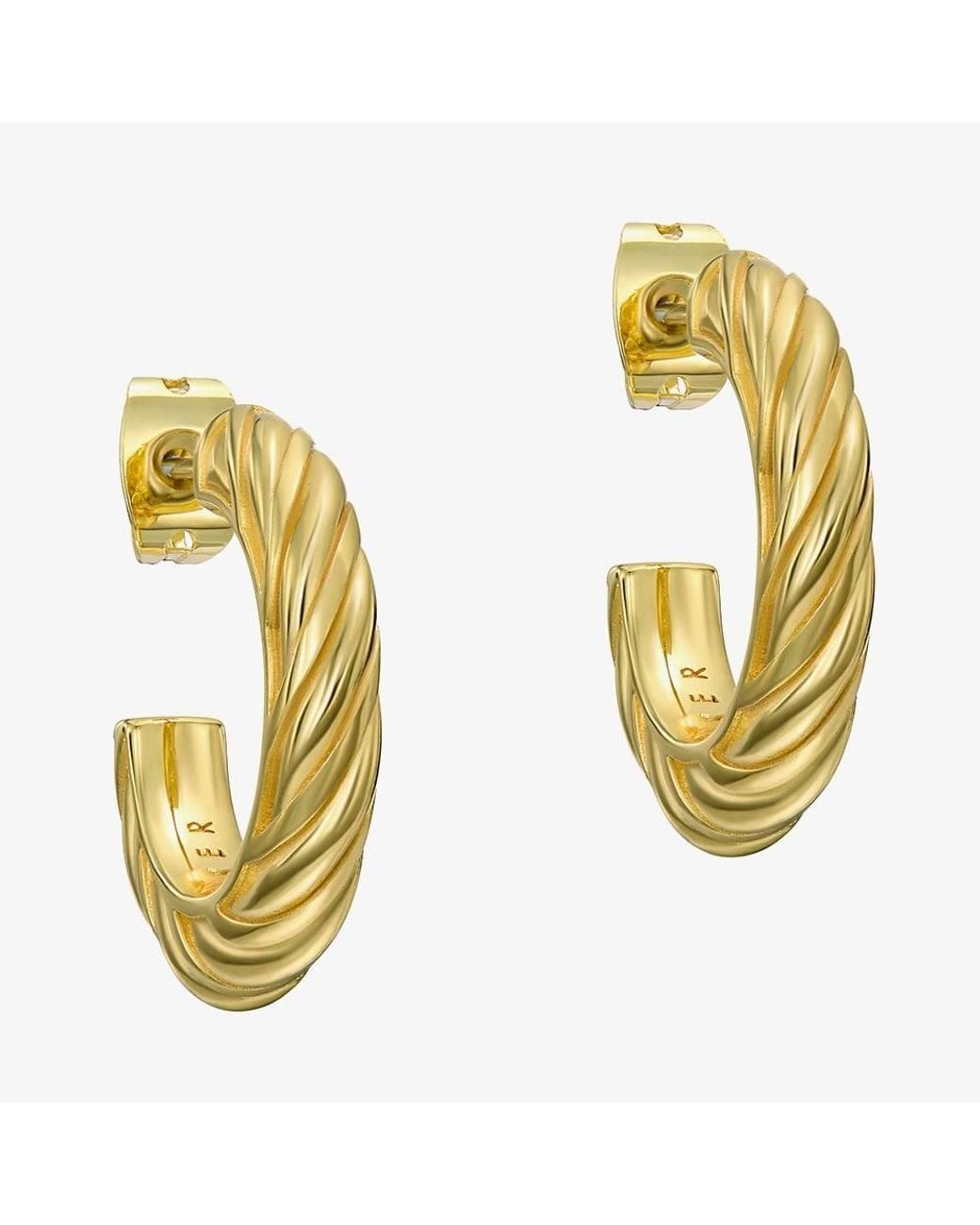 Ted Baker Metallic Melanie Tone Plated Twist Hoops Earrings Tbj4186-02-03