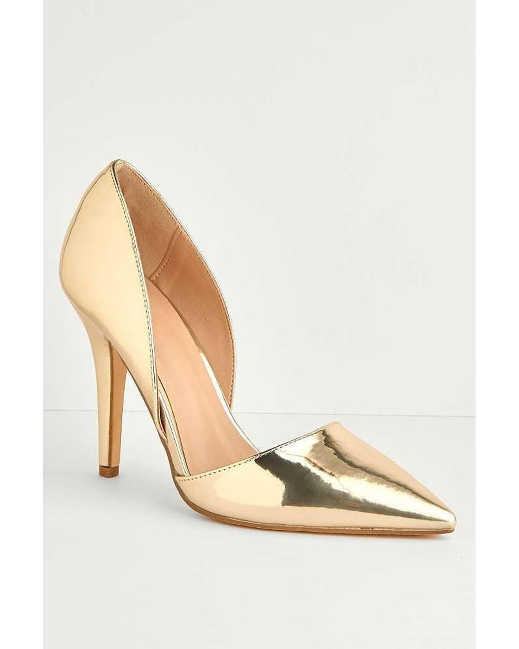Miss Diva White Milaya Cut-Out Side Pointed Toe Court Shoes