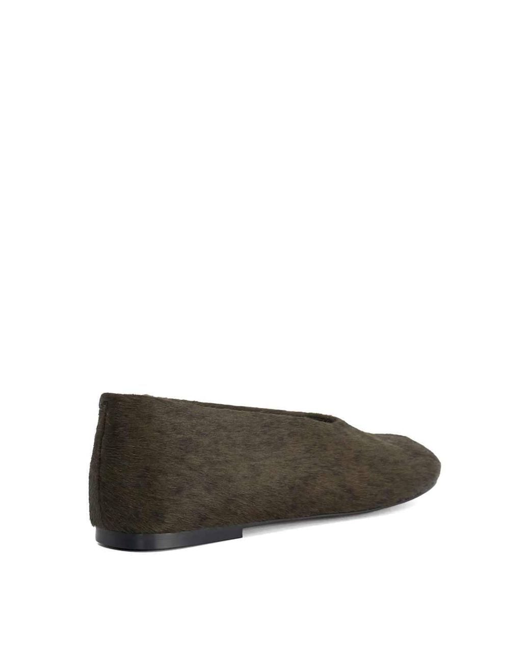 Dune Green 'Highway' Leather Ballet Pumps