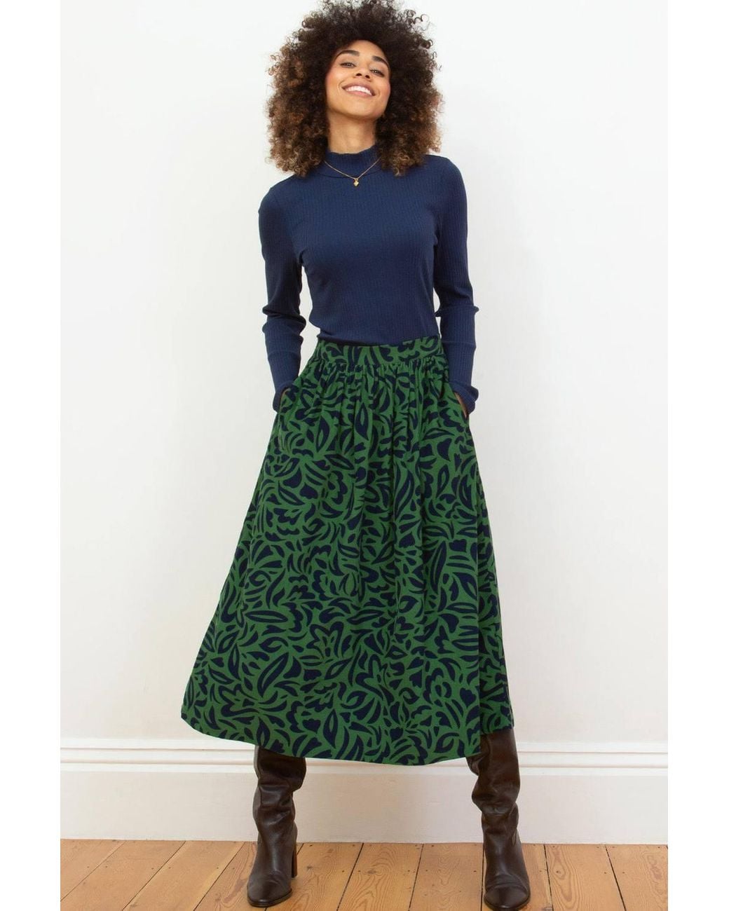 Kite Blue Bagber Turtle Neck Jersey Top