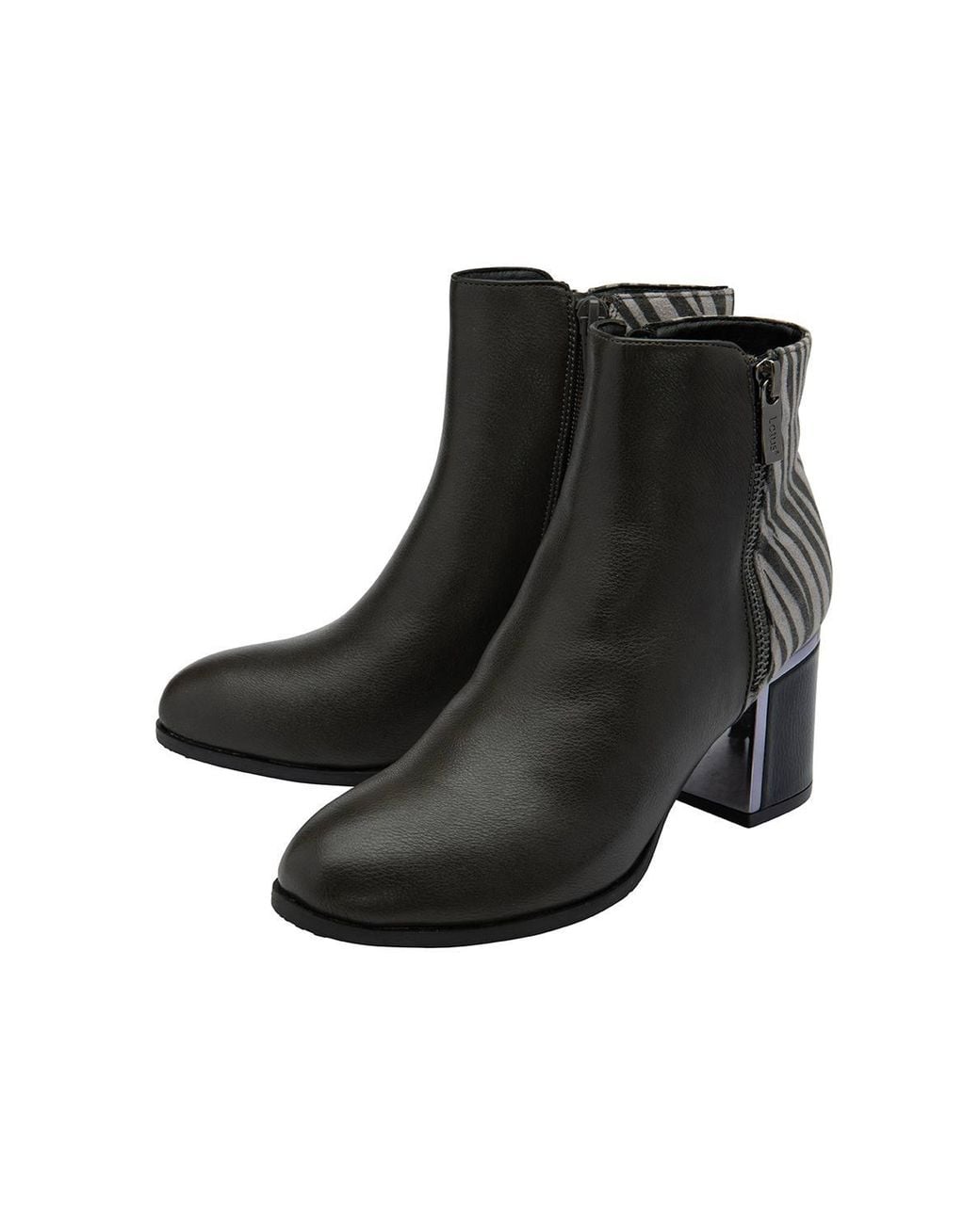 Lotus Black 'Athens' Heeled Ankle Boots