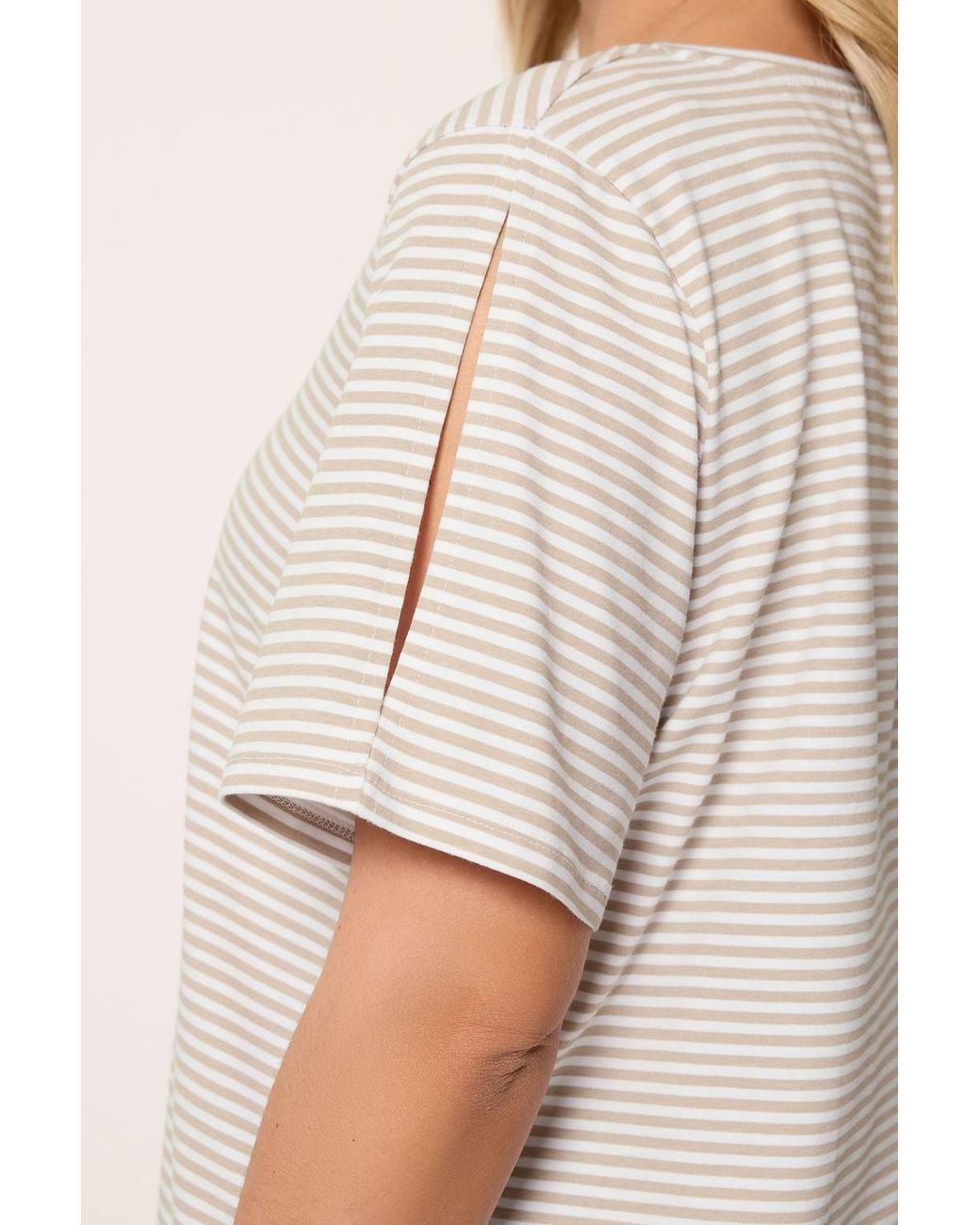 Yours Natural Stripe Swing T-Shirt