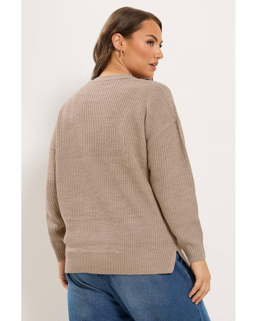 Yours Natural Crew Neck Knitted Jumper