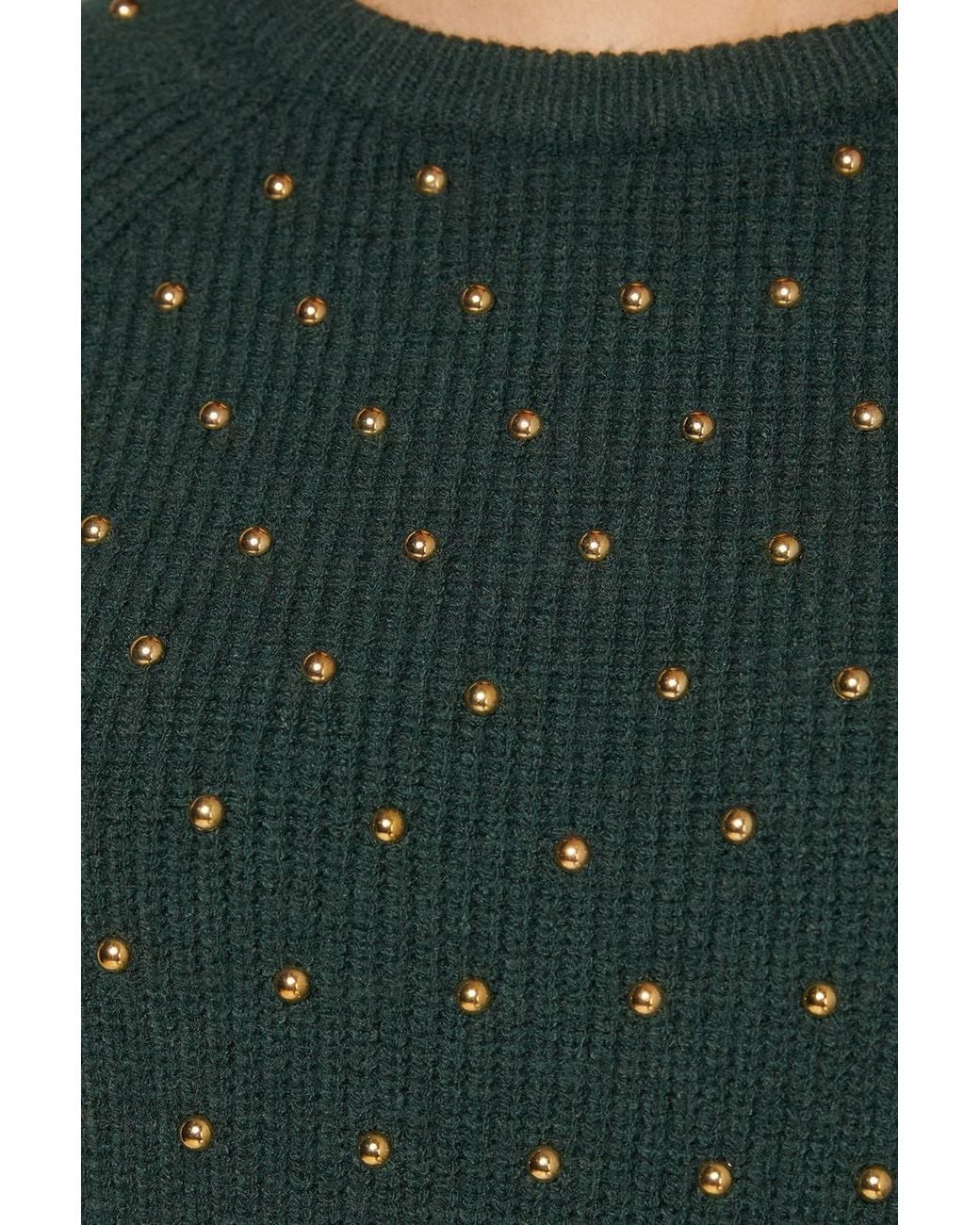 Wallis Green Stud Embellished Sweater