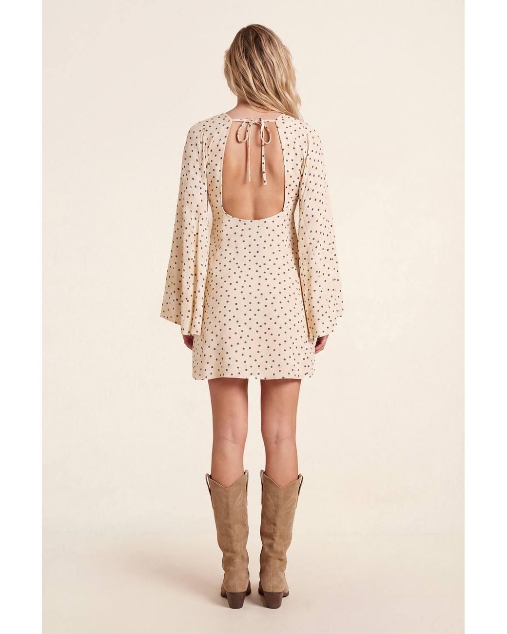 Nasty Gal Multicolor Polka Dot Button Down Extreme Flared Sleeve Mini Dress