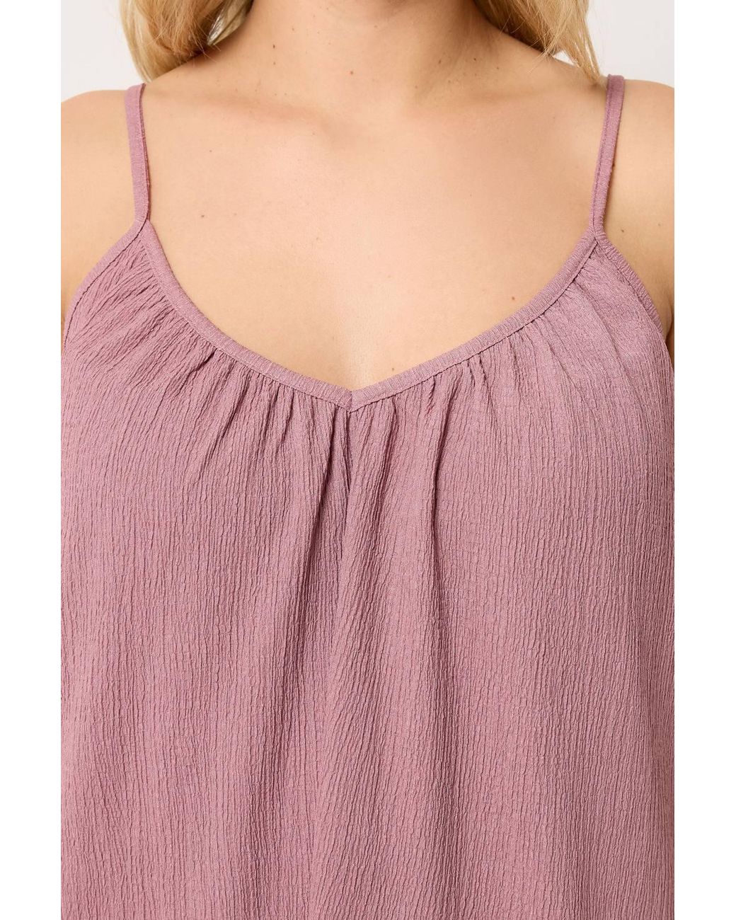 Yours Pink Gathered Textured Cami