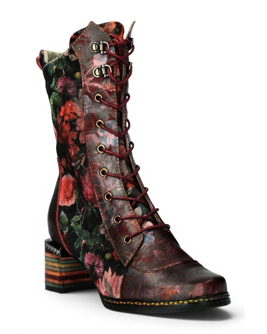 Infinity Leather Brown Gothic Victorian Leather High Lace-Up Boots