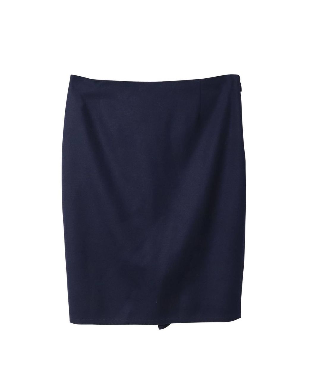 Carolina Herrera Blue Preloved Pencil Midi Skirt Wool