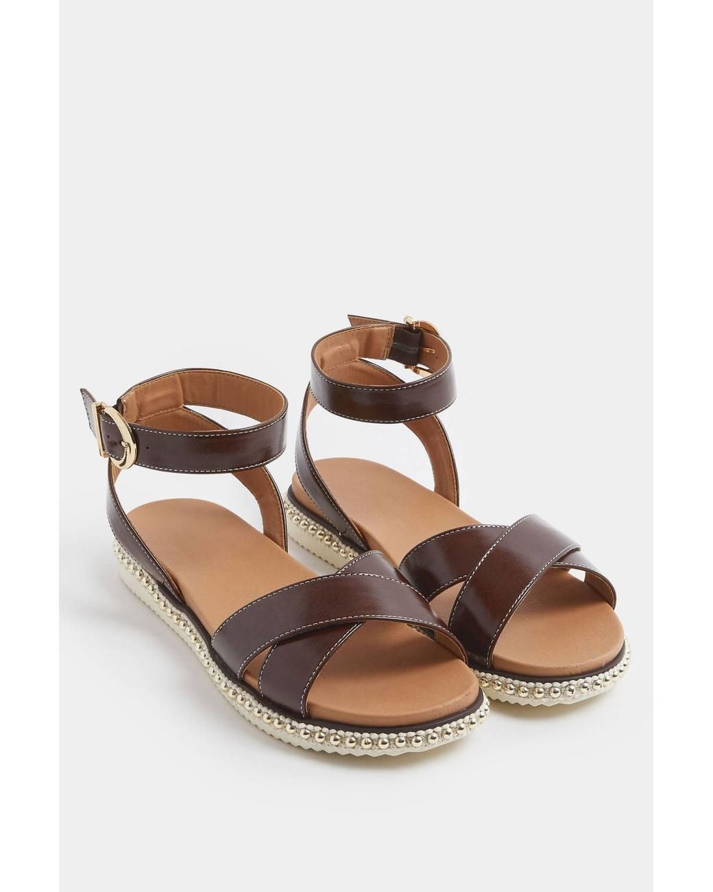 Yours Natural Cross Over Strap Sandals