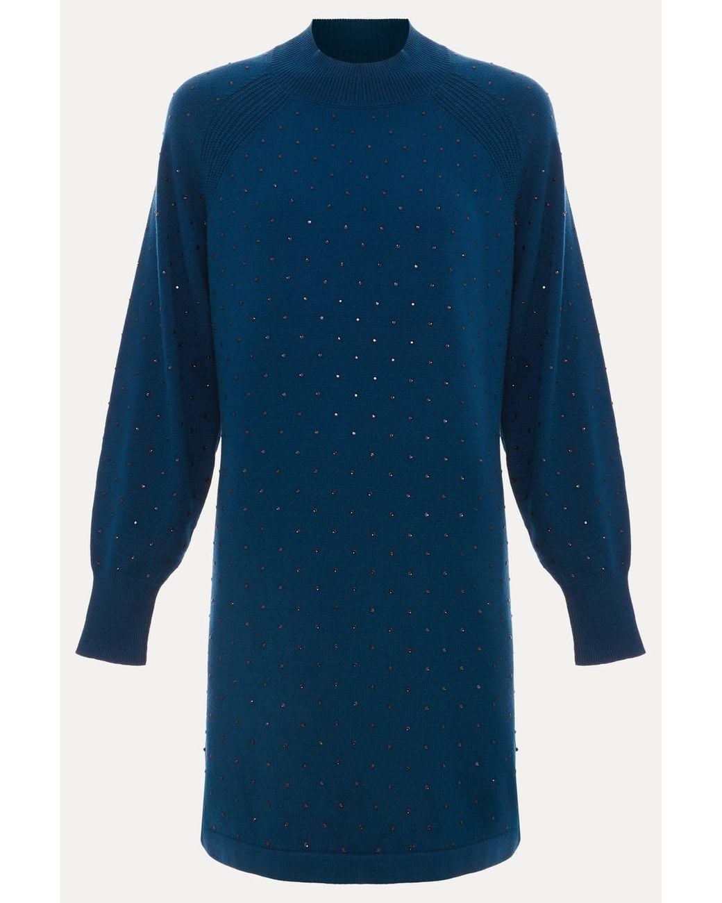 Phase Eight Blue Tala Hot Fix Long Sleeve Mini Dress