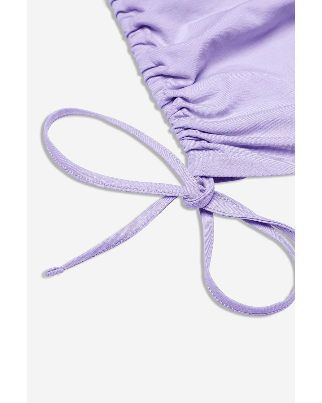 Enorsia Purple Ruched Side Seam Short Sleeve T-Shirt