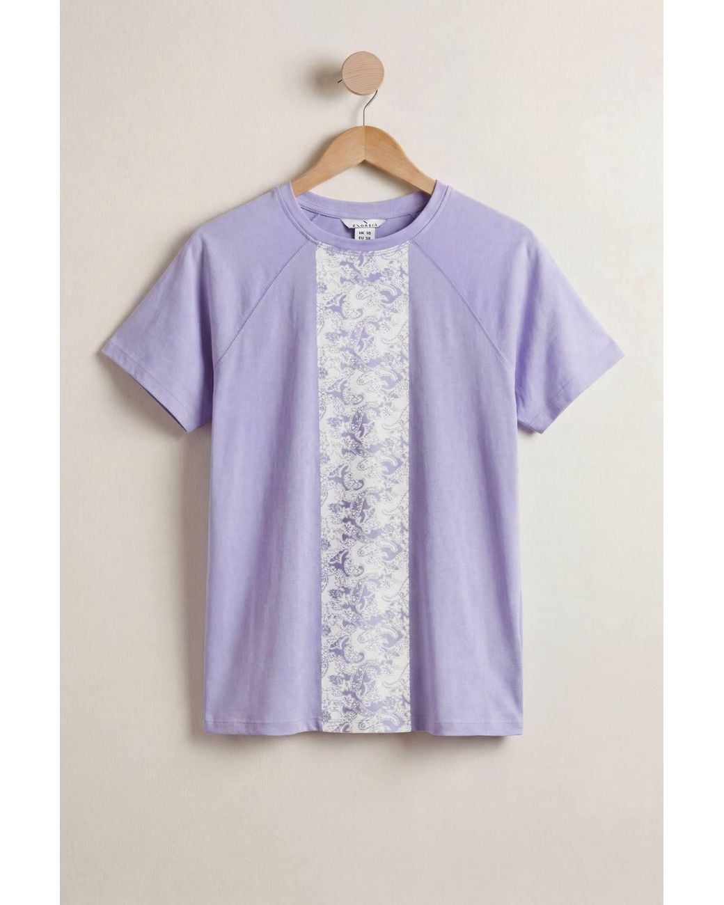 Enorsia Purple Cotton Short Sleeve T-Shirt