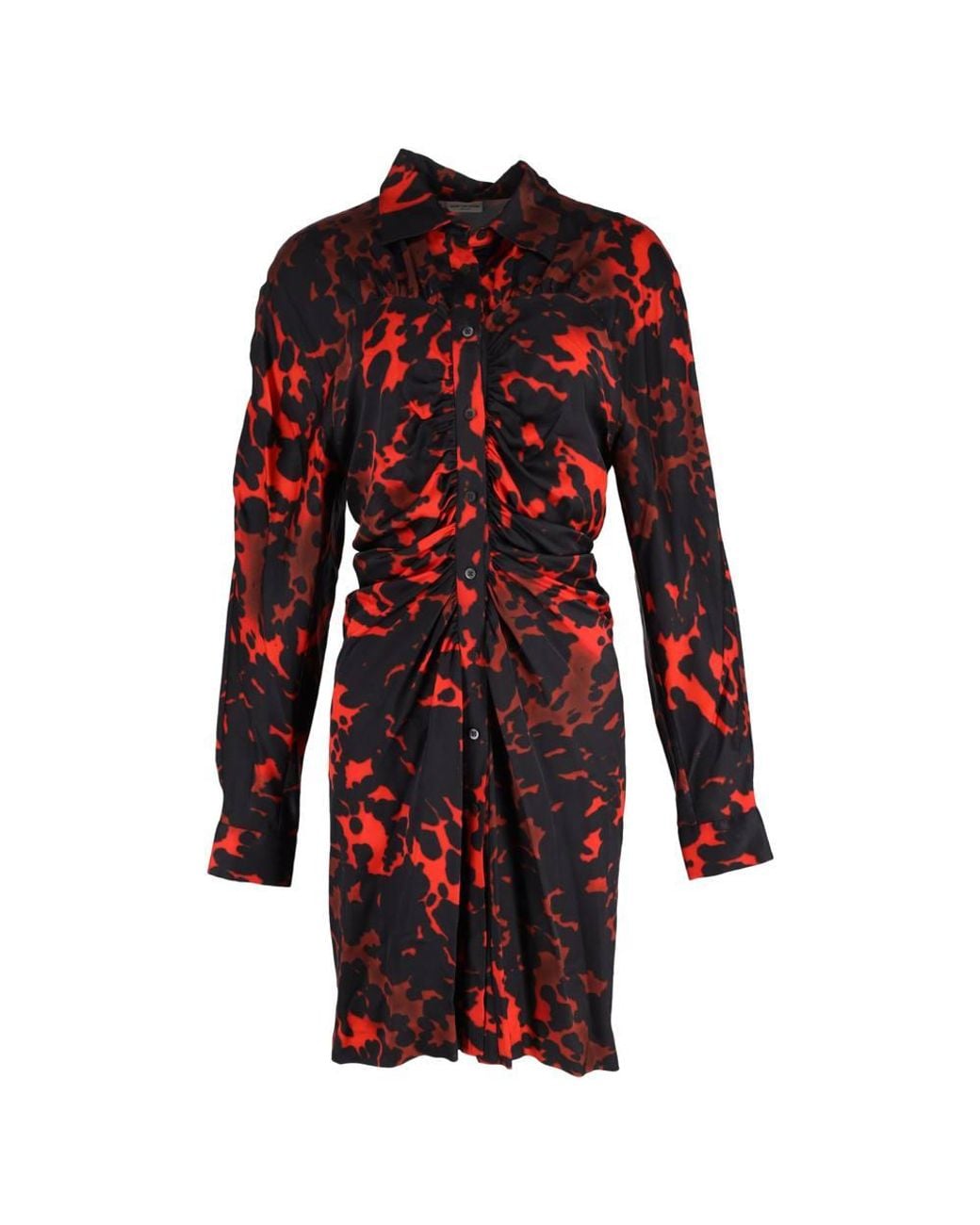 Dries Van Noten Red Preloved Printed Shirt Dress