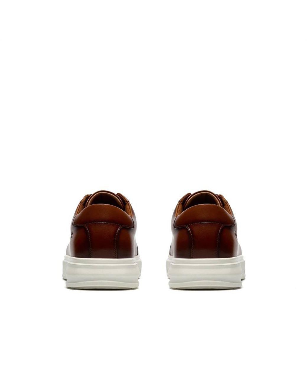 Clarks Brown Goswell Tie Tan Leather Trainers, Lace Up for men
