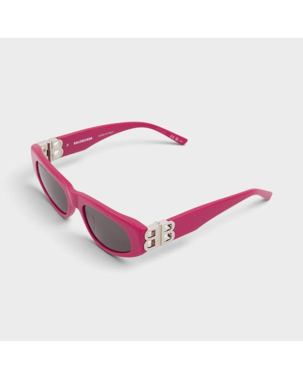 Balenciaga Pink Logo Plaque Cat Eye Sunglasses