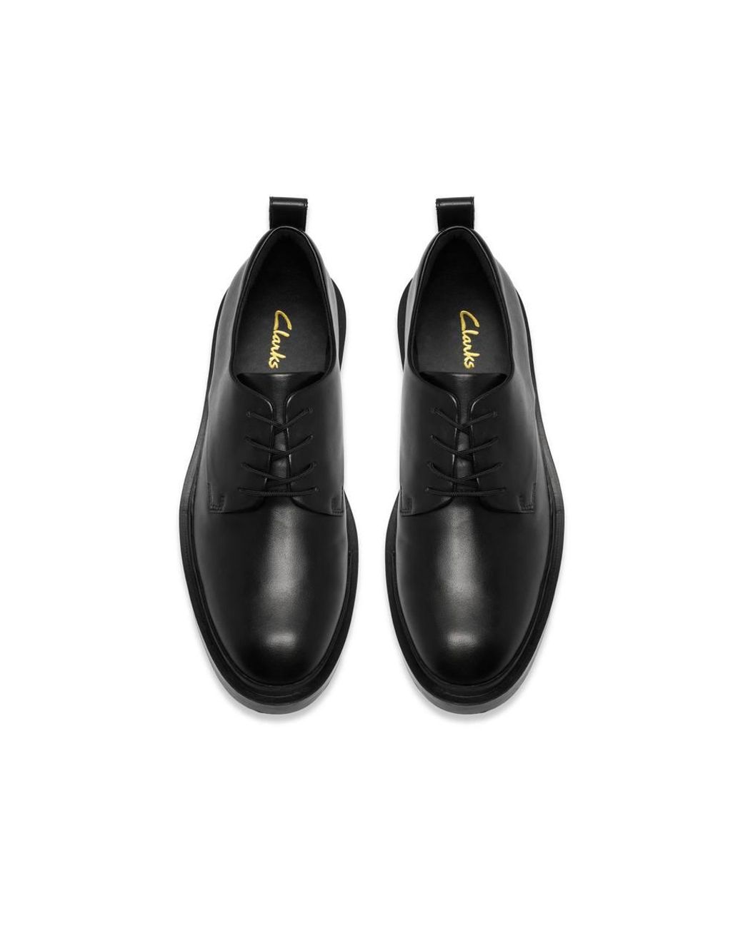 Clarks Black Previa Lace Leather Derby Shoes, Lace Up
