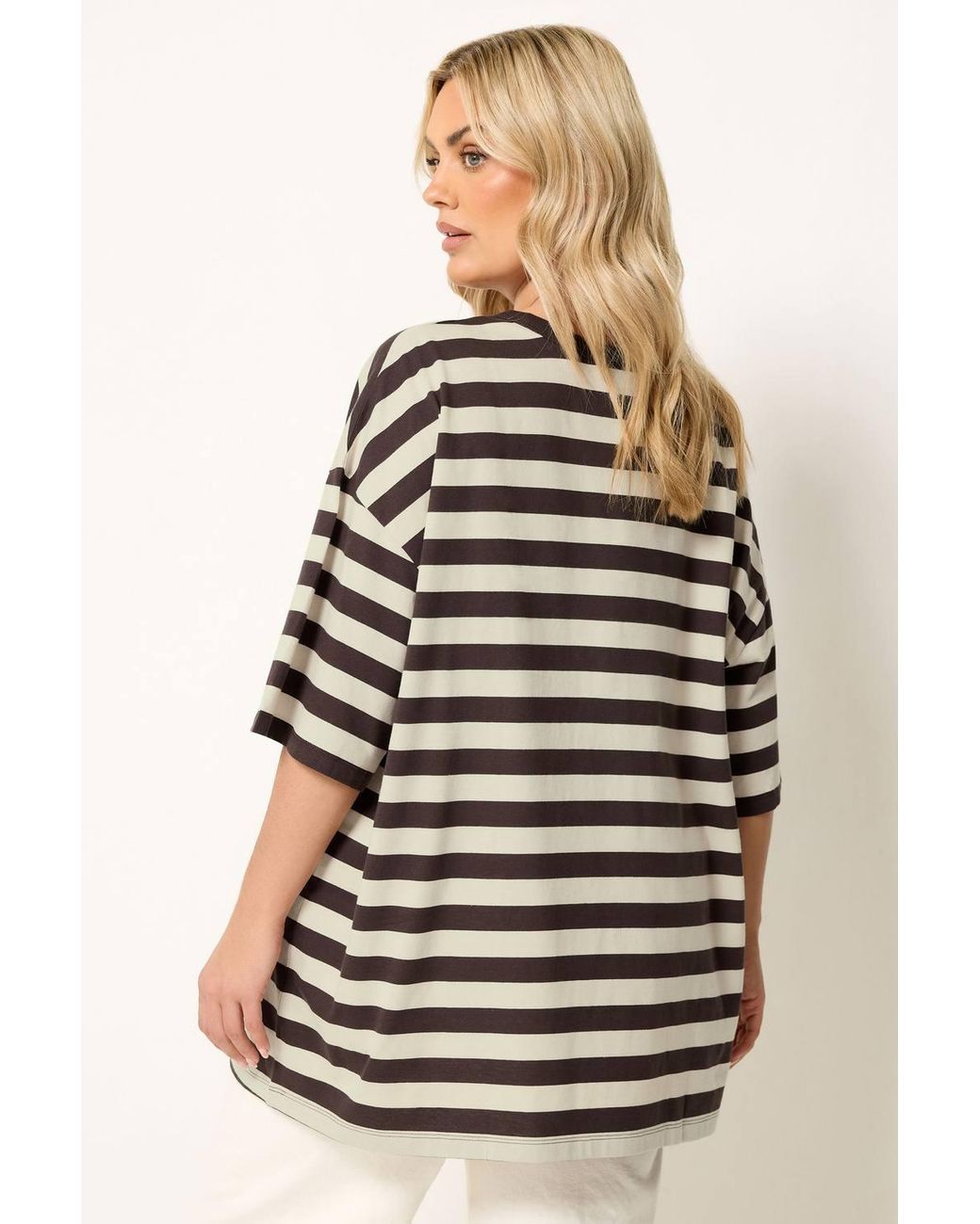 Yours Natural Boxy Stripe T-Shirt