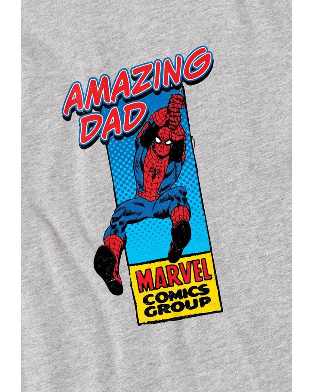 Marvel Gray Comics Presents Corner Box Father's Day Amazing Spider- Dad T-Shirt, Heather