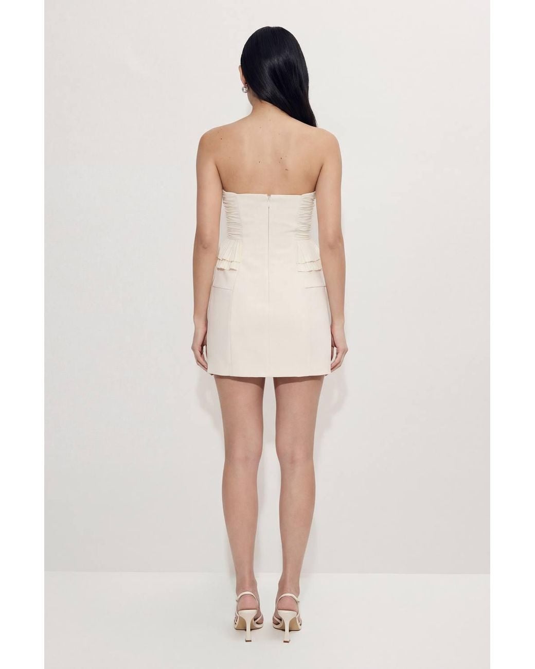 MissPap Natural Premium Shirred Bust Mini Dress
