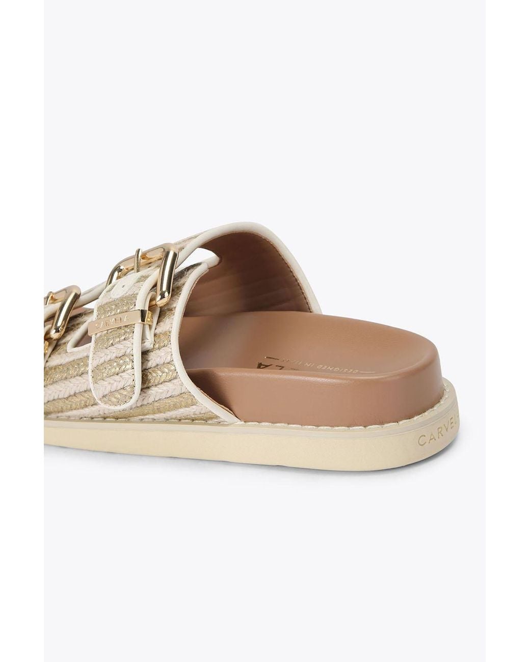Carvela Kurt Geiger Natural 'Soprano Flat' Fabric Sandals