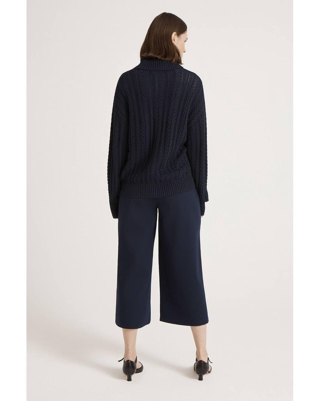 Finery London Blue Vivana Turtle Neck Knitted Sweater