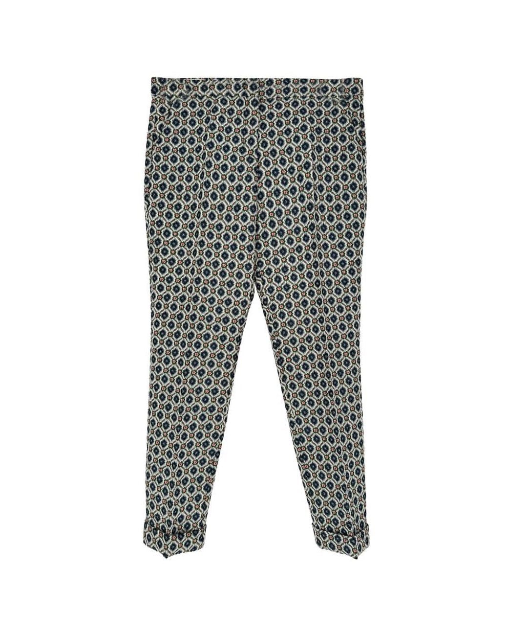 Etro Gray Preloved Abstract Print Casual Trousers