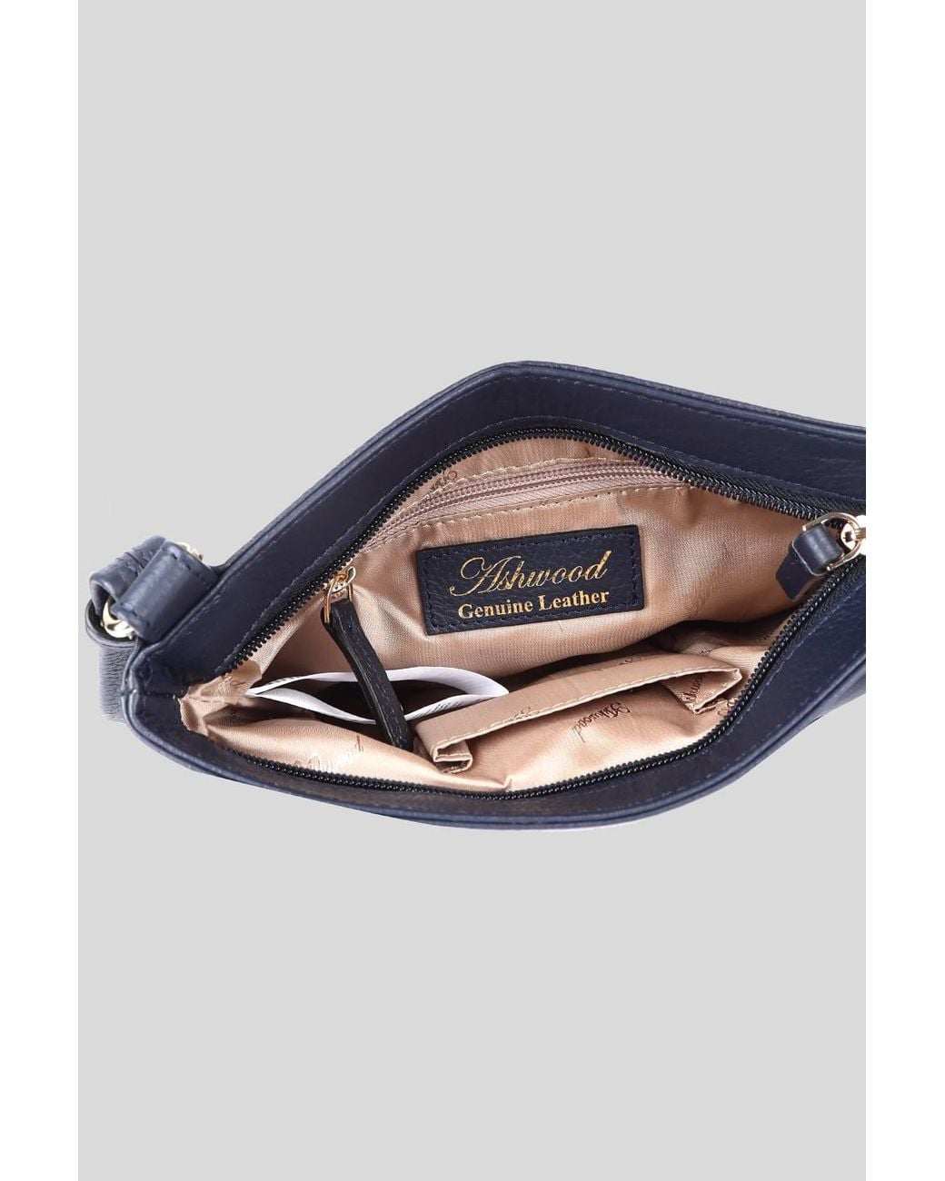 Ashwood Leather Blue 'Heaven' Real Leather Cross Body Bag