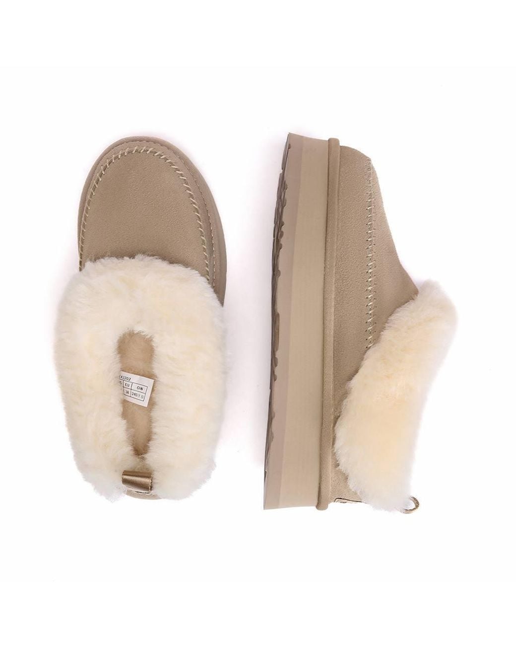 EverAu Australia Natural Sheepskin Wool Pulvara Slippers W/ Eva Sole