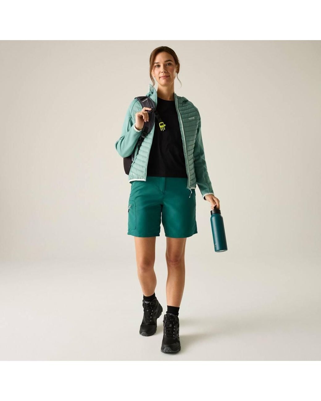 Regatta Green Andreson Stretch Water-Repellent Hybrid Quilted Jacket