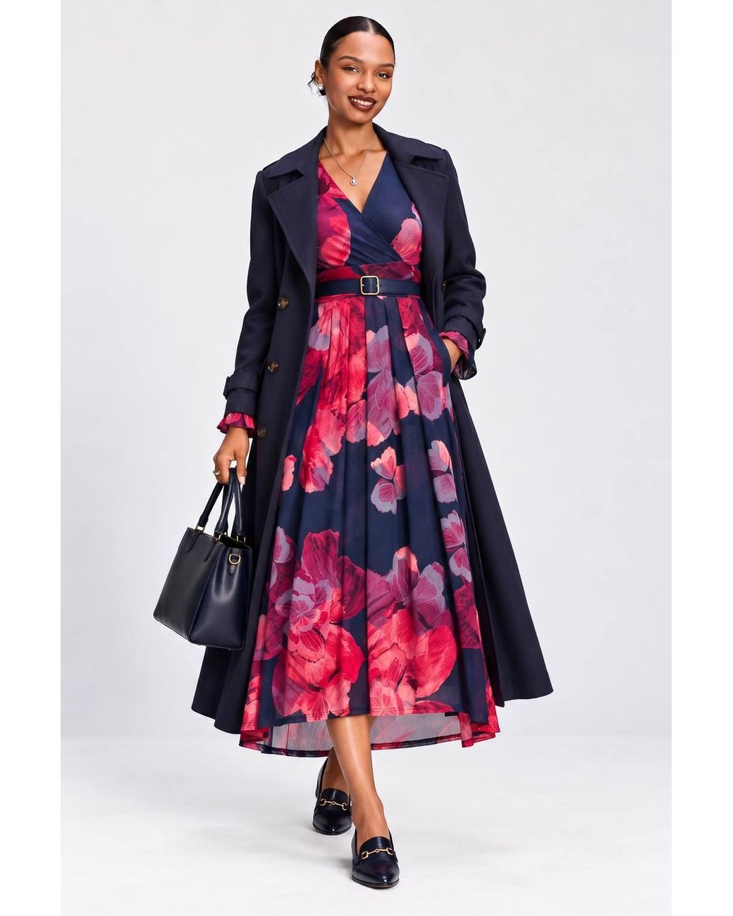 Jolie Moi Red Long Sleeve V Neck Mesh Maxi Dress