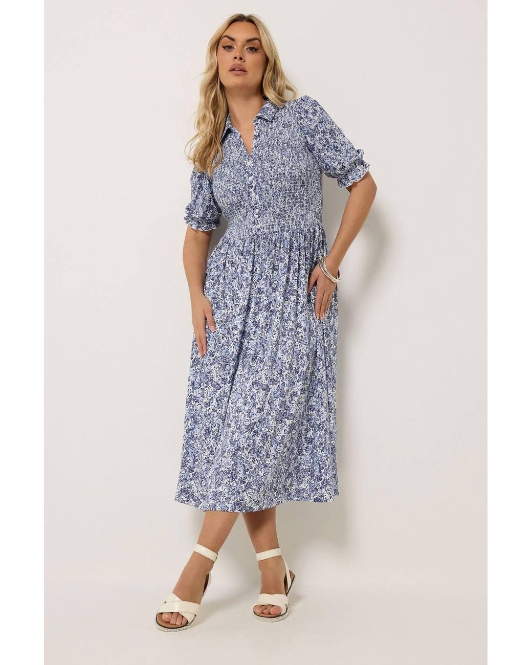 Yours Blue Floral Midi Dress