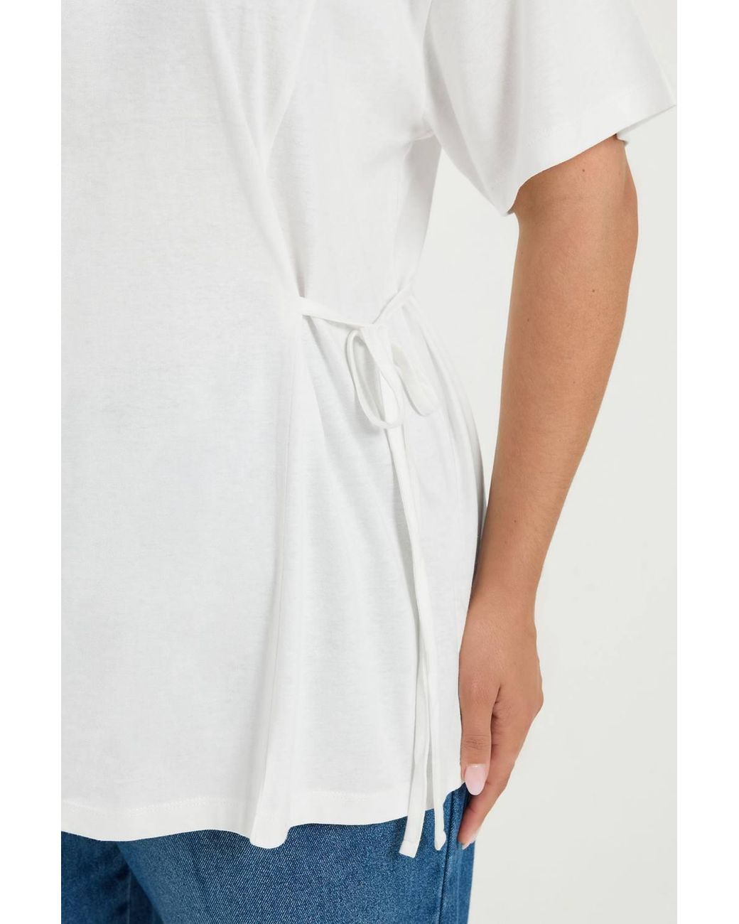 Yours White Tie Front T-Shirt
