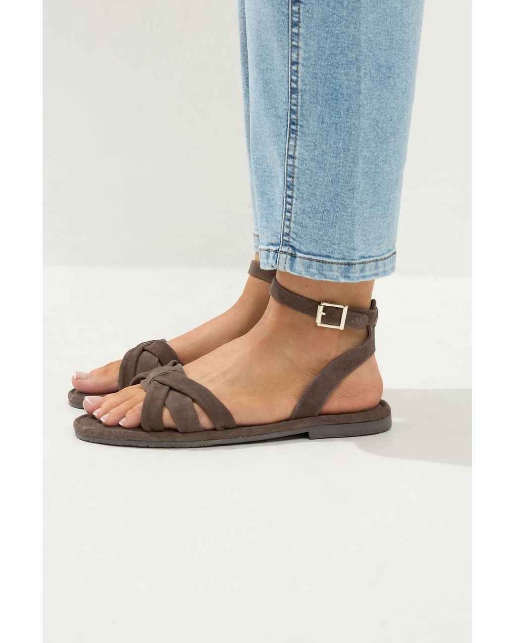 Yours Blue Cross Over Sandals
